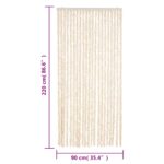 Rideau anti-mouches beige et blanc 90x220 cm chenille – Image 5