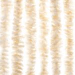 Rideau anti-mouches beige et blanc 100x220 cm chenille – Image 3