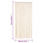Rideau anti-mouches beige et blanc 100x220 cm chenille – Image 5