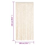 Rideau anti-mouches beige et blanc 100x230 cm chenille – Image 5