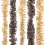 Rideau anti-mouches marron foncé et beige 100x230 cm chenille – Image 3