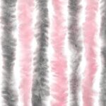 Rideau anti-mouches gris argenté et rose 90x220 cm chenille – Image 3