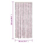Rideau anti-mouches gris argenté et rose 90x220 cm chenille – Image 5