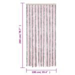 Rideau anti-mouches gris argenté et rose 100x200 cm chenille – Image 5