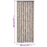 Rideau anti-mouches beige et marron clair 100x200 cm chenille – Image 3