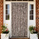 Rideau anti-mouches beige et marron clair 100x200 cm chenille