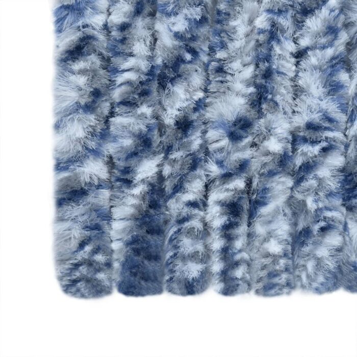 Rideau anti-mouches bleu et blanc 100x200 cm chenille – Image 4