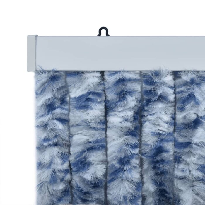 Rideau anti-mouches bleu et blanc 100x230 cm chenille – Image 2