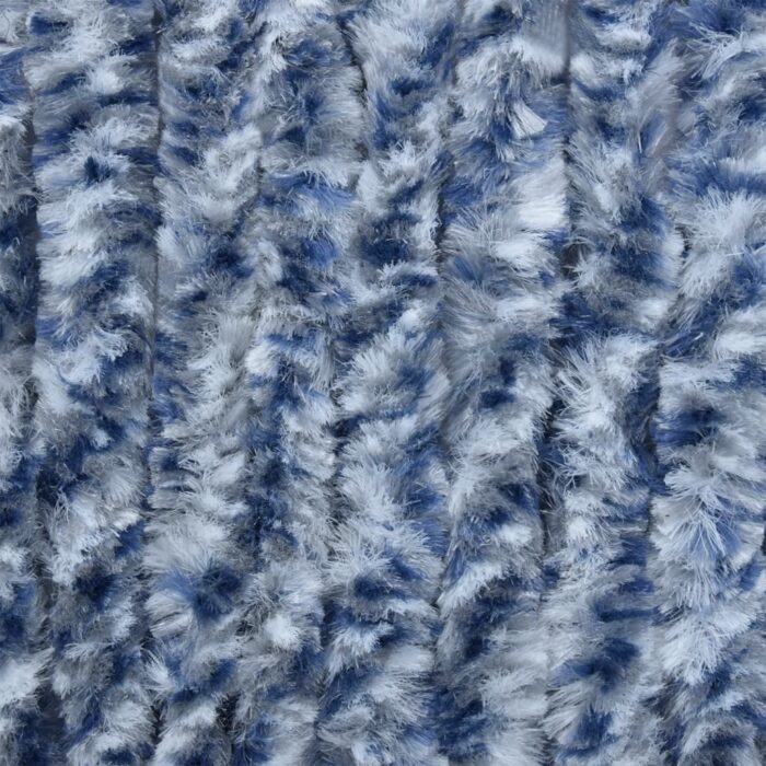 Rideau anti-mouches bleu et blanc 100x230 cm chenille – Image 3