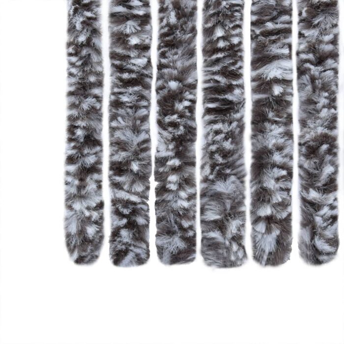 Rideau anti-mouches marron et beige 100x230 cm chenille – Image 4