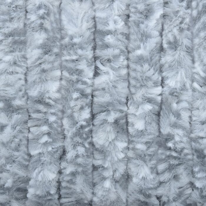 Rideau anti-mouches blanc et gris 100x200 cm chenille – Image 3