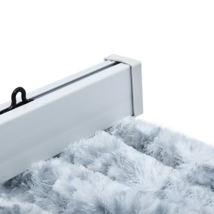Rideau anti-mouches blanc et gris 100x200 cm chenille – Image 5
