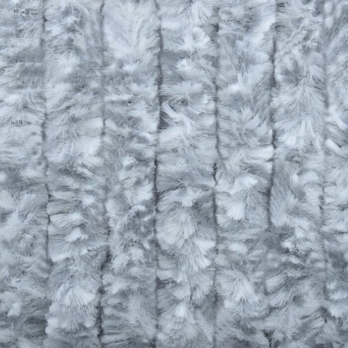 Rideau anti-mouches blanc et gris 100x230 cm chenille – Image 3