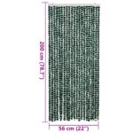 Rideau anti-mouches vert et blanc 90x200 cm chenille – Image 5