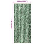 Rideau anti-mouches vert et blanc 100x200 cm chenille – Image 4
