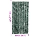 Rideau anti-mouches vert et blanc 100x200 cm chenille – Image 5