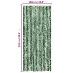 Rideau anti-mouches vert et blanc 100x230 cm chenille – Image 4