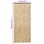 Rideau anti-mouches beige et marron 56x200 cm chenille – Image 4