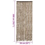 Rideau anti-mouches beige et marron 56x200 cm chenille – Image 5