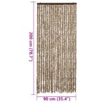 Rideau anti-mouches beige et marron 90x200 cm chenille – Image 5