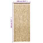 Rideau anti-mouches beige et marron 100x200 cm chenille – Image 4