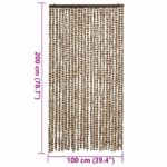 Rideau anti-mouches beige et marron 100x200 cm chenille – Image 5
