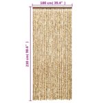 Rideau anti-mouches beige et marron 100x230 cm chenille – Image 4