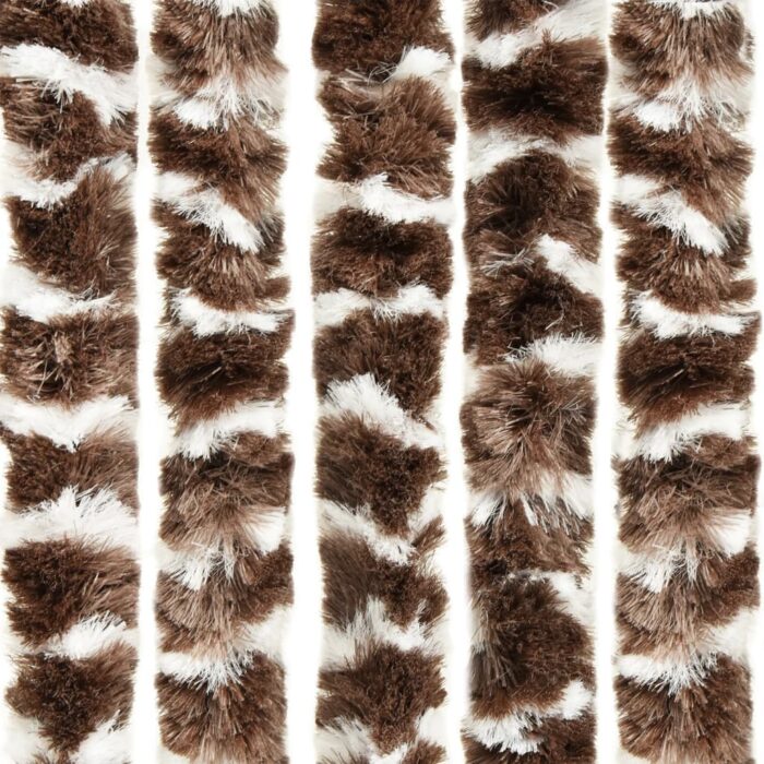 Rideau anti-mouches marron et blanc 56x200 cm chenille – Image 2