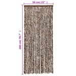 Rideau anti-mouches marron et blanc 56x200 cm chenille – Image 4