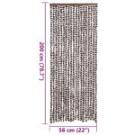Rideau anti-mouches marron et blanc 56x200 cm chenille – Image 5