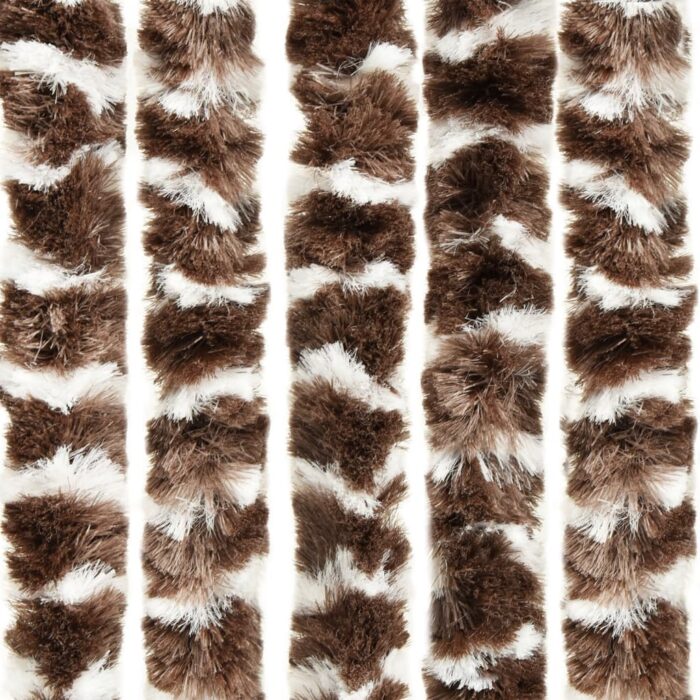 Rideau anti-mouches marron et blanc 90x200 cm chenille – Image 2