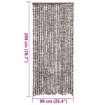 Rideau anti-mouches marron et blanc 90x200 cm chenille – Image 5