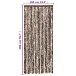 Rideau anti-mouches marron et blanc 100x200 cm chenille – Image 4