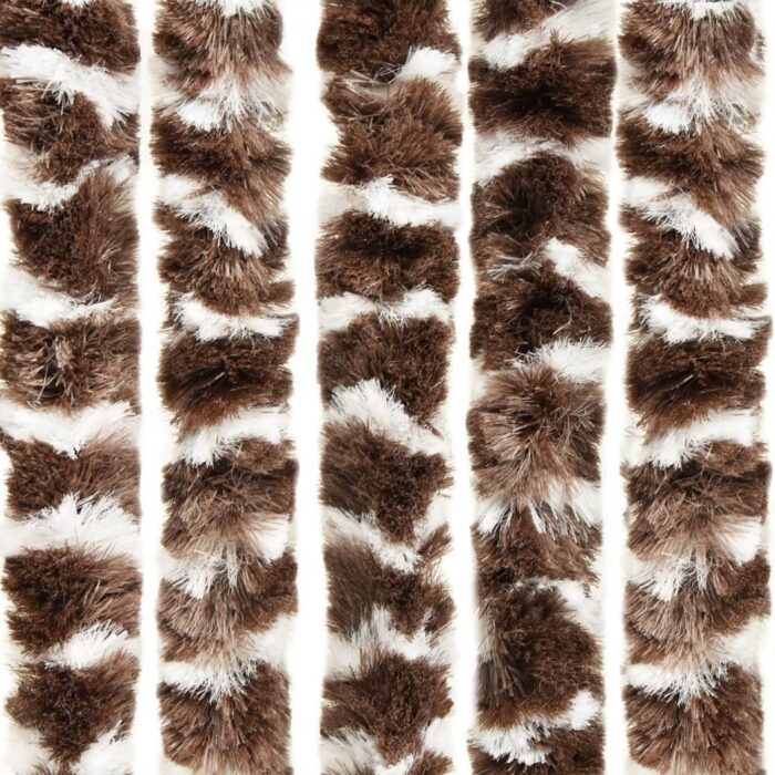 Rideau anti-mouches marron et blanc 100x230 cm chenille – Image 2