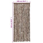 Rideau anti-mouches marron et blanc 100x230 cm chenille – Image 4