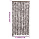 Rideau anti-mouches marron et blanc 100x230 cm chenille – Image 5