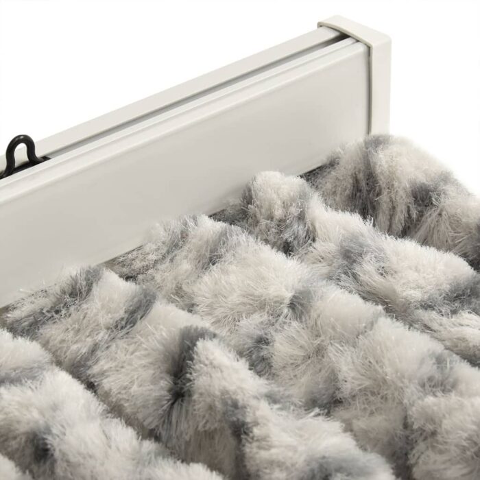Rideau anti-mouches gris clair et gris foncé 90x200 cm chenille – Image 2