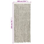 Rideau anti-mouches gris clair et gris foncé 100x200cm chenille – Image 4