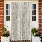 Rideau anti-mouches gris clair et gris foncé 100x200cm chenille