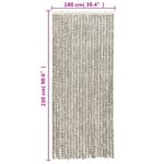 Rideau anti-mouches gris clair et gris foncé 100x230cm chenille – Image 4