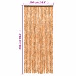 Rideau anti-mouches ocre et blanc 100x230 cm chenille – Image 4