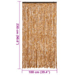 Rideau anti-mouches ocre et blanc 100x230 cm chenille – Image 5