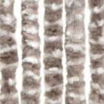 Rideau anti-mouches taupe et blanc 56x200 cm chenille – Image 2