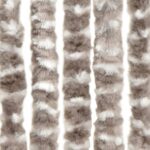 Rideau anti-mouches taupe et blanc 100x200 cm chenille – Image 2