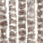 Rideau anti-mouches taupe et blanc 100x230 cm chenille – Image 2