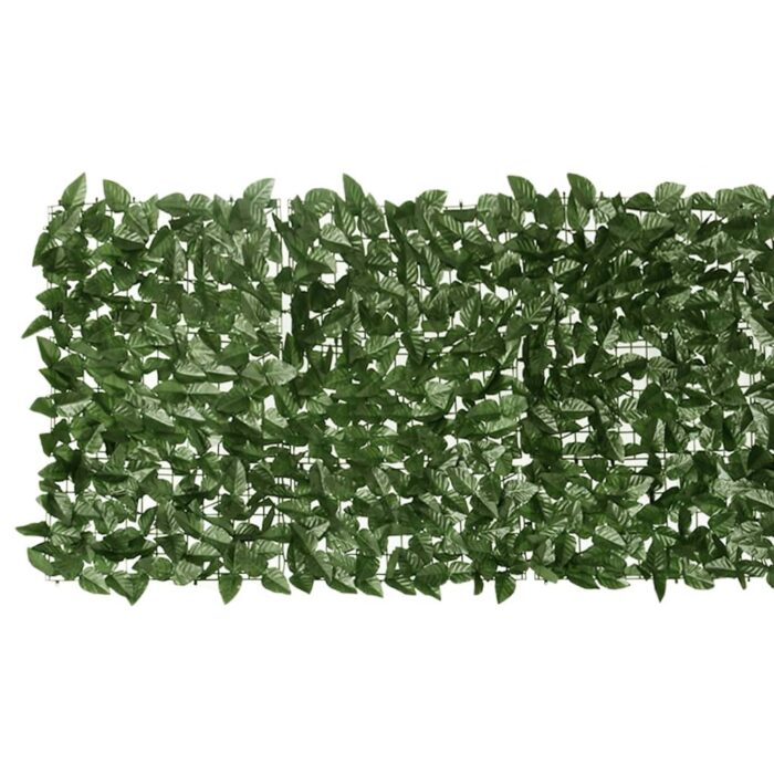 Écran de balcon avec feuilles vert foncé 200x75 cm – Image 2