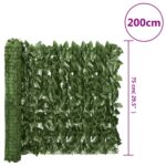 Écran de balcon avec feuilles vert foncé 200x75 cm – Image 5