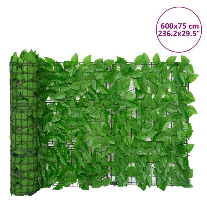 Brise-vue de balcon avec feuilles vert 600x75 cm – Image 5