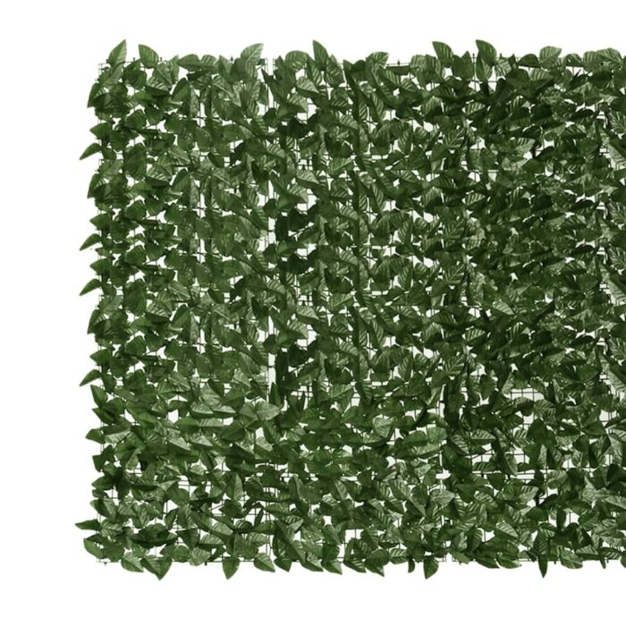 Brise-vue de balcon avec feuilles vert foncé 300x150 cm – Image 2