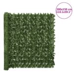 Brise-vue de balcon avec feuilles vert foncé 300x150 cm – Image 5